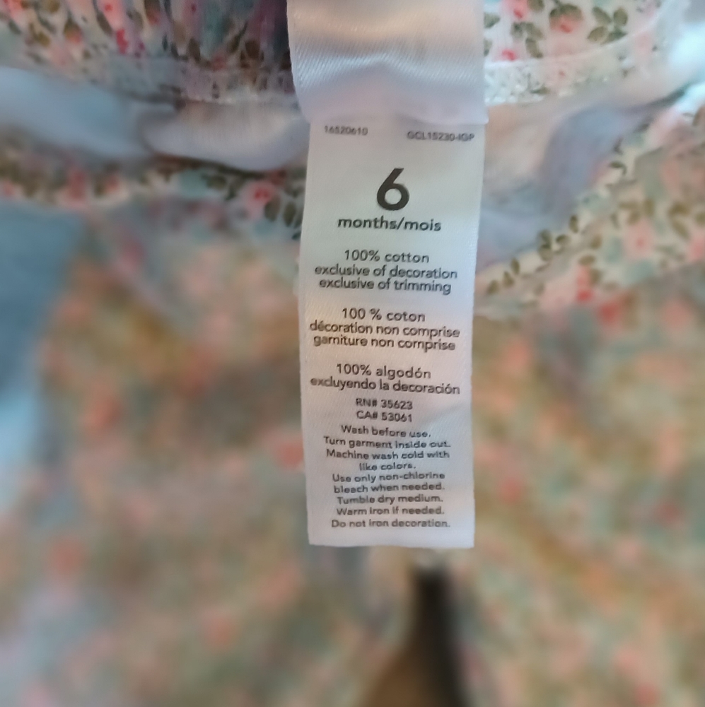 Carter's 2 Piece Outfit Pink Bunny Zip-Up Hoodie & Floral Pants 6M - Picture 5 of 5